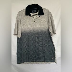 Ashworth Black and White Polo Shirt with Gradient Effect